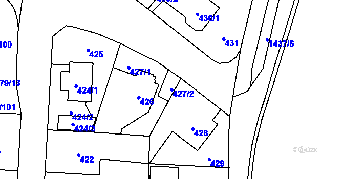 Parcela st. 427/2 v KÚ Dolní Chabry, Katastrální mapa