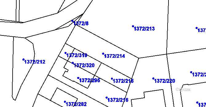 Parcela st. 1372/214 v KÚ Dolní Chabry, Katastrální mapa