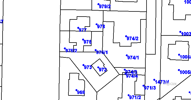 Parcela st. 976/1 v KÚ Dolní Chabry, Katastrální mapa