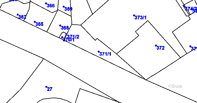 Parcela st. 371/1 v KÚ Dolní Chabry, Katastrální mapa