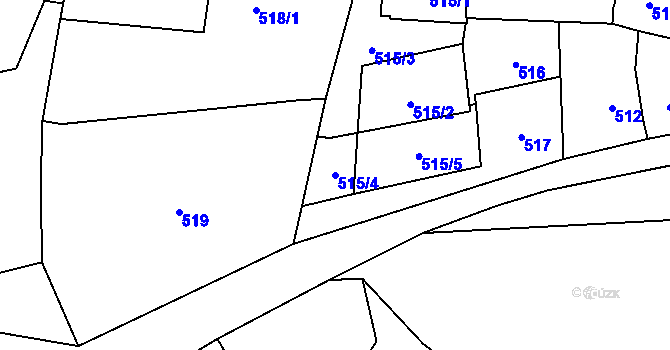 Parcela st. 515/4 v KÚ Dolní Chabry, Katastrální mapa