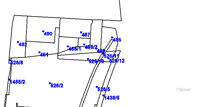 Parcela st. 526/11 v KÚ Dolní Chabry, Katastrální mapa