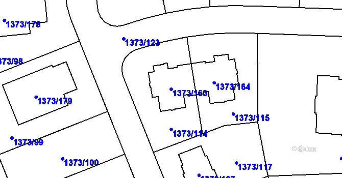 Parcela st. 1373/163 v KÚ Dolní Chabry, Katastrální mapa