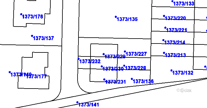 Parcela st. 1373/229 v KÚ Dolní Chabry, Katastrální mapa