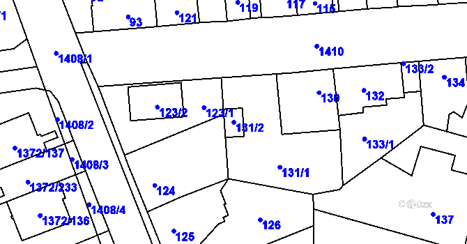 Parcela st. 131/2 v KÚ Dolní Chabry, Katastrální mapa