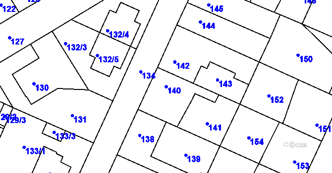 Parcela st. 140 v KÚ Ďáblice, Katastrální mapa