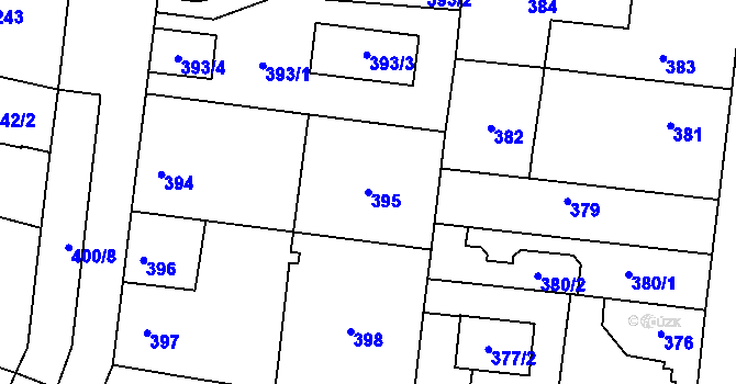 Parcela st. 395 v KÚ Ďáblice, Katastrální mapa