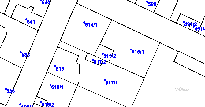 Parcela st. 515/2 v KÚ Ďáblice, Katastrální mapa