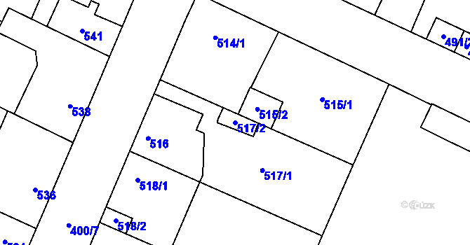 Parcela st. 517/2 v KÚ Ďáblice, Katastrální mapa