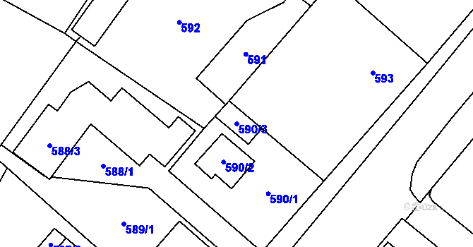 Parcela st. 590/3 v KÚ Ďáblice, Katastrální mapa