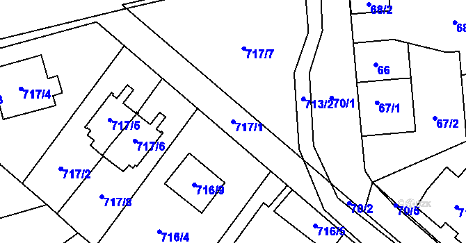 Parcela st. 717/1 v KÚ Ďáblice, Katastrální mapa