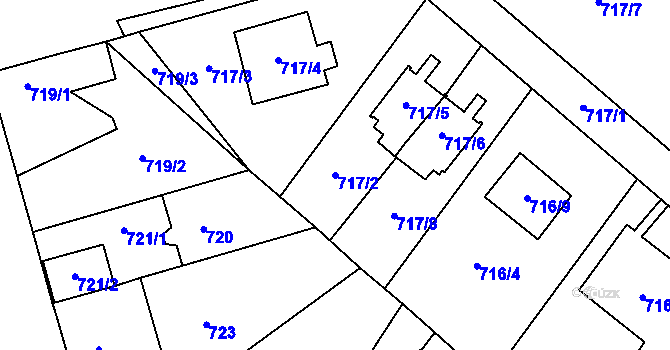 Parcela st. 717/2 v KÚ Ďáblice, Katastrální mapa