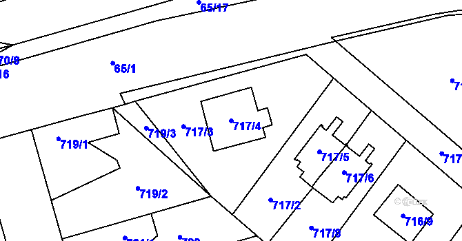 Parcela st. 717/4 v KÚ Ďáblice, Katastrální mapa