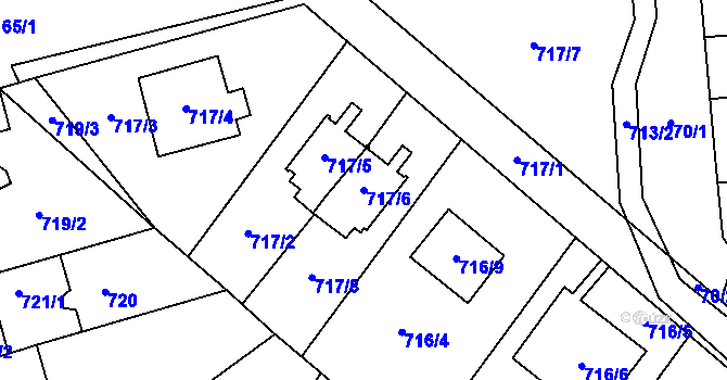 Parcela st. 717/6 v KÚ Ďáblice, Katastrální mapa