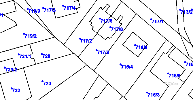 Parcela st. 717/8 v KÚ Ďáblice, Katastrální mapa