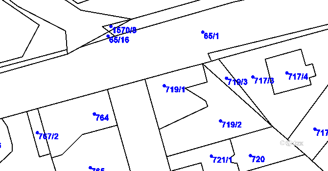 Parcela st. 719/1 v KÚ Ďáblice, Katastrální mapa