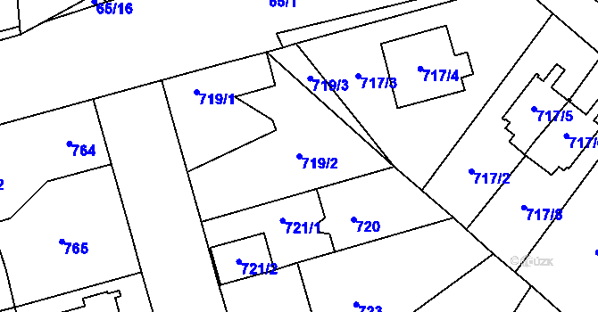 Parcela st. 719/2 v KÚ Ďáblice, Katastrální mapa