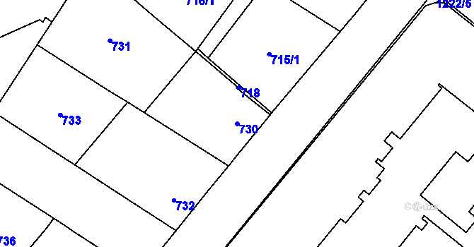 Parcela st. 730 v KÚ Ďáblice, Katastrální mapa