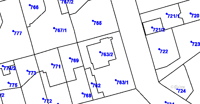 Parcela st. 763/2 v KÚ Ďáblice, Katastrální mapa