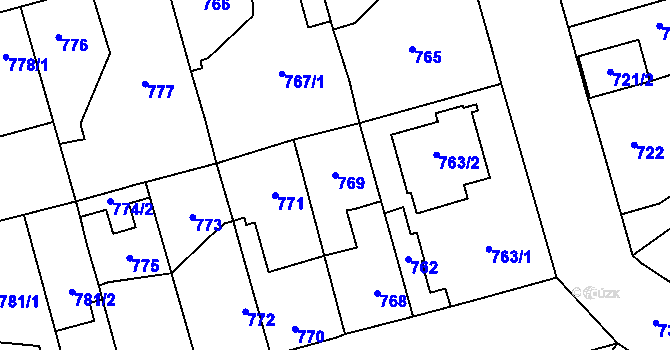 Parcela st. 769 v KÚ Ďáblice, Katastrální mapa