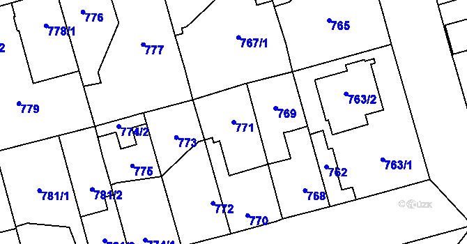 Parcela st. 771 v KÚ Ďáblice, Katastrální mapa
