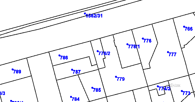 Parcela st. 778/2 v KÚ Ďáblice, Katastrální mapa