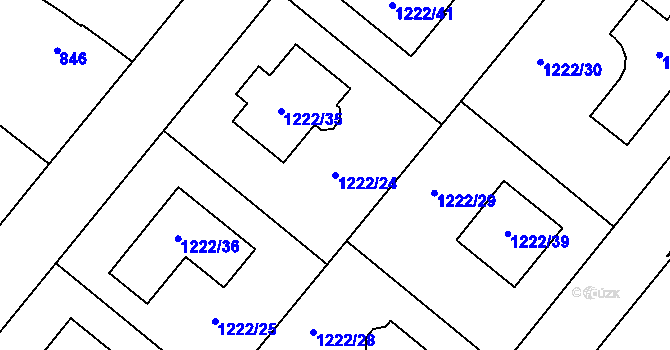 Parcela st. 1222/24 v KÚ Ďáblice, Katastrální mapa
