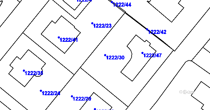 Parcela st. 1222/30 v KÚ Ďáblice, Katastrální mapa
