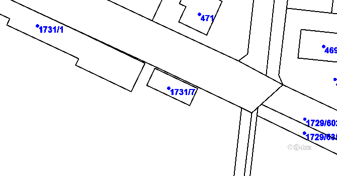 Parcela st. 1731/7 v KÚ Ďáblice, Katastrální mapa