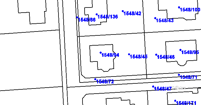 Parcela st. 1548/94 v KÚ Ďáblice, Katastrální mapa