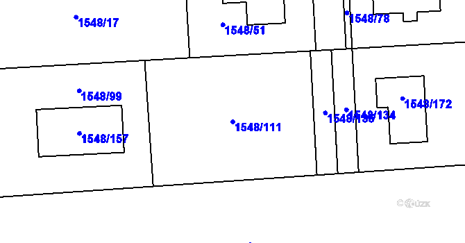Parcela st. 1548/111 v KÚ Ďáblice, Katastrální mapa