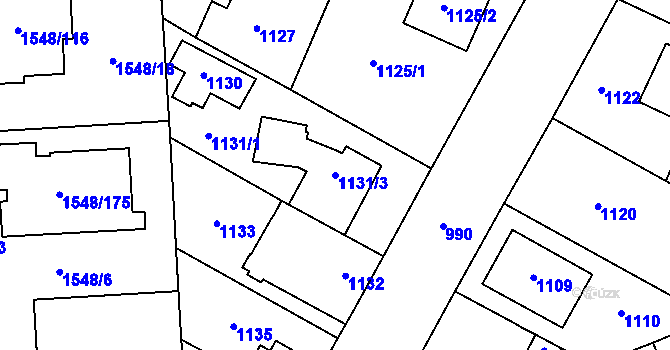 Parcela st. 1131/3 v KÚ Ďáblice, Katastrální mapa