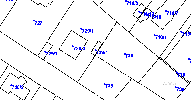 Parcela st. 729/4 v KÚ Ďáblice, Katastrální mapa
