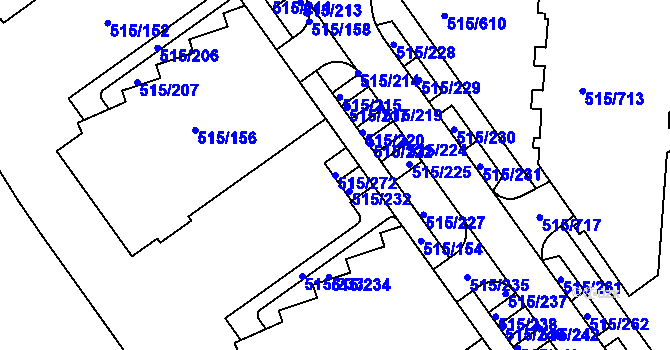 Parcela st. 515/272 v KÚ Střížkov, Katastrální mapa