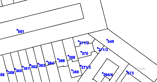 Parcela st. 371/2 v KÚ Střížkov, Katastrální mapa
