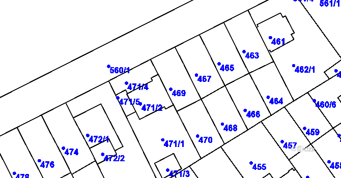 Parcela st. 469 v KÚ Střížkov, Katastrální mapa