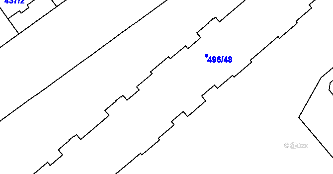 Parcela st. 496/45 v KÚ Střížkov, Katastrální mapa