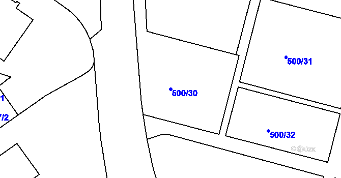 Parcela st. 500/30 v KÚ Střížkov, Katastrální mapa
