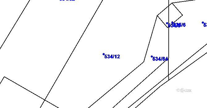 Parcela st. 534/12 v KÚ Střížkov, Katastrální mapa