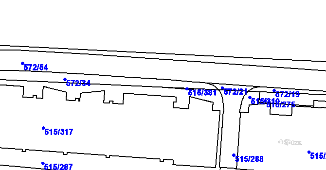 Parcela st. 572/24 v KÚ Střížkov, Katastrální mapa