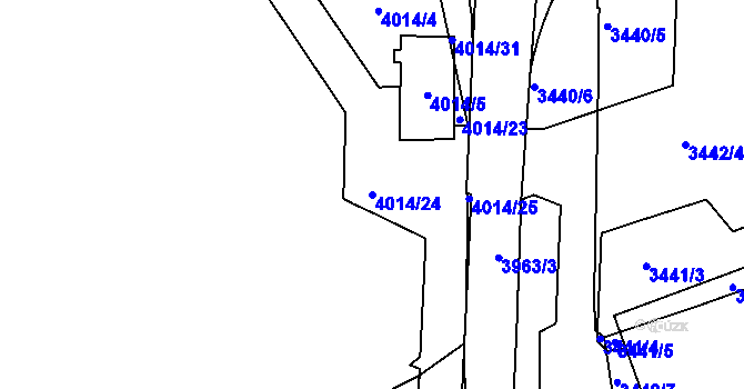 Parcela st. 4014/24 v KÚ Libeň, Katastrální mapa