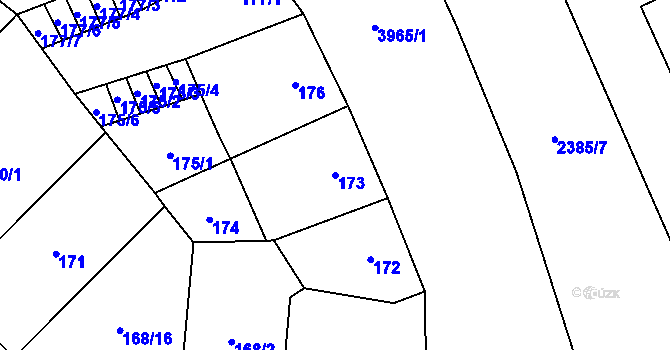 Parcela st. 173 v KÚ Libeň, Katastrální mapa
