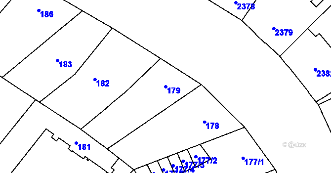 Parcela st. 179 v KÚ Libeň, Katastrální mapa