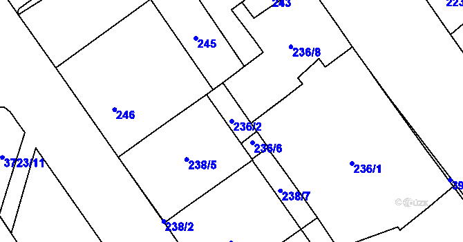 Parcela st. 236/2 v KÚ Libeň, Katastrální mapa