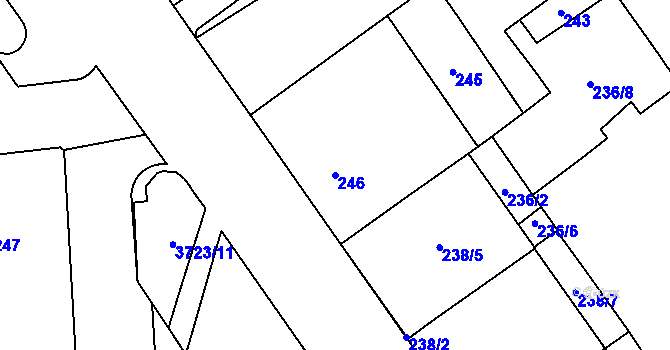 Parcela st. 246 v KÚ Libeň, Katastrální mapa