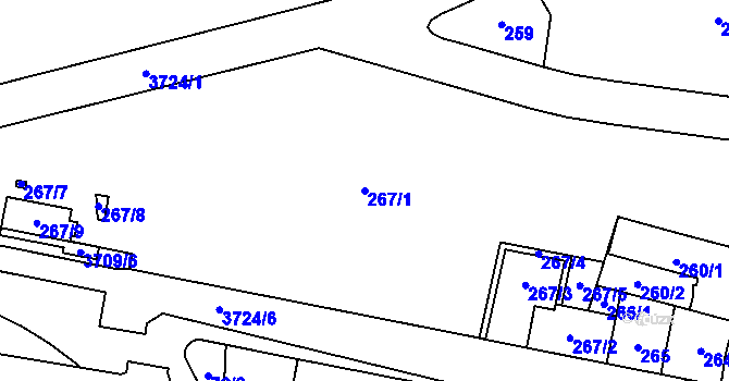 Parcela st. 267/1 v KÚ Libeň, Katastrální mapa