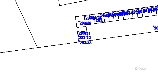 Parcela st. 283/33 v KÚ Libeň, Katastrální mapa