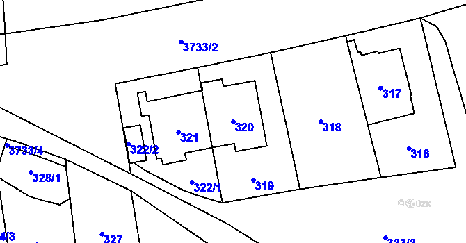 Parcela st. 320 v KÚ Libeň, Katastrální mapa