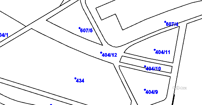 Parcela st. 404/12 v KÚ Libeň, Katastrální mapa