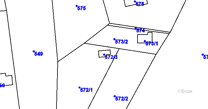 Parcela st. 572/3 v KÚ Libeň, Katastrální mapa